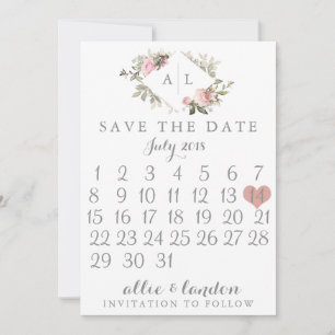 Save The Date Printemps Floral Enregistrer le calendrier de la d
