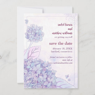 Save The Date Printemps Hydrangea & tourbillons mariage Enregist