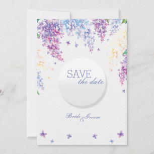 Save The Date Printemps Lilac Fleur Floral Mariage ENREGISTRER l