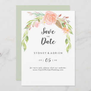 Save The Date Printemps Peony Mariage Enregistrer La Date