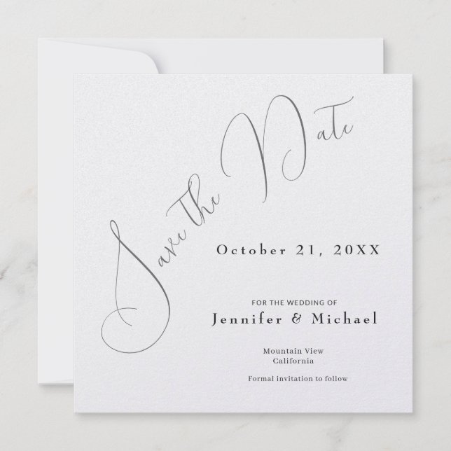 Save The Date Professional Minimalist Modern Plain Simple (Devant)
