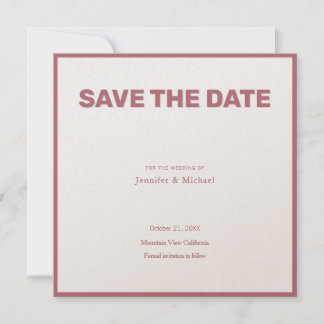 Save The Date Professionnel de mariage minimaliste couleur or ro