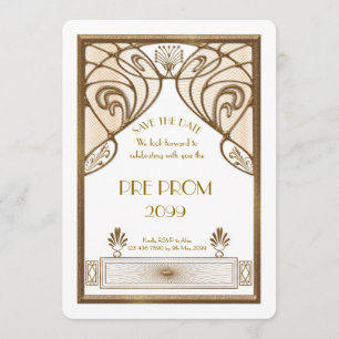 Save The Date PromJunior, Grand Gatsby, Or, blanc