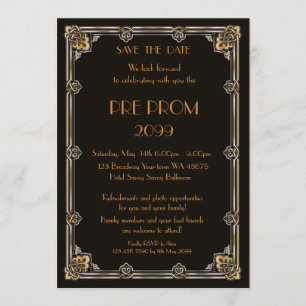 Save The Date PromJunior, Grand Gatsby, Or, Noir