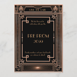 Save The Date PromJunior, Grand Gatsby, Or, noir