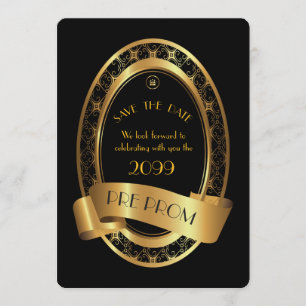 Save The Date PromJunior, Grand Prom, élégant noir, or