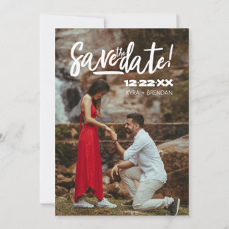 Save The Date Proposition audacieuse avec une conception de phot