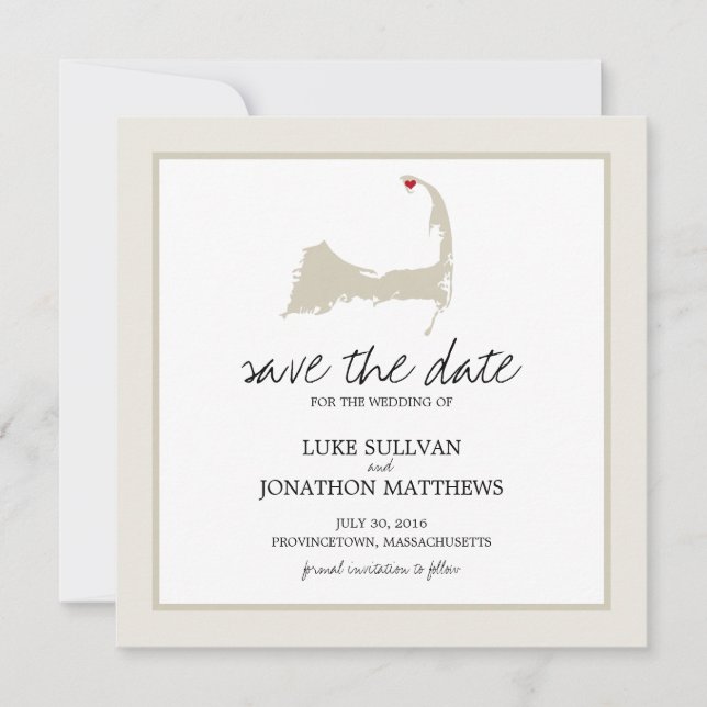 Save The Date Provincetown Cape Cod Wedding Enregistrer la date (Devant)