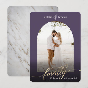 Save The Date Purple Finalement Se Marier Et Fenêtre Photo