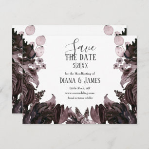 Save The Date Purple Floral Gothique Boho Pagan Handfasting