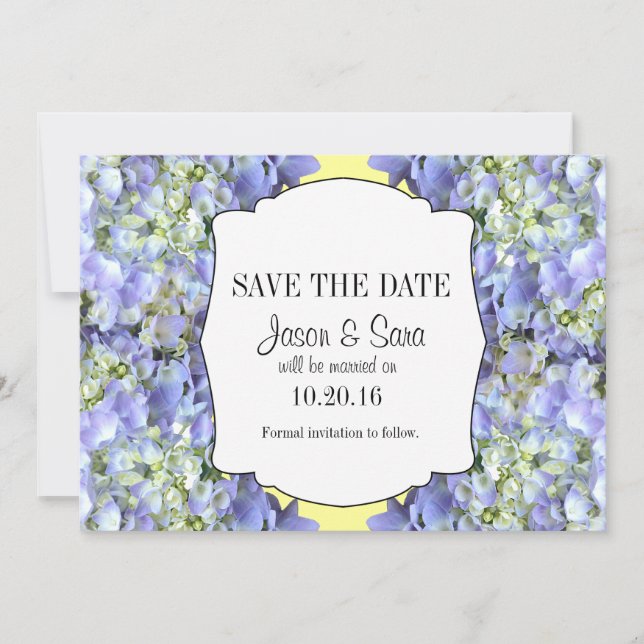 Save The Date Purple Hydrangea Enregistrer la date Annonce (Devant)
