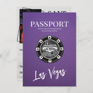 Save The Date Purple Las Vegas Passeport Enregistrer La Date