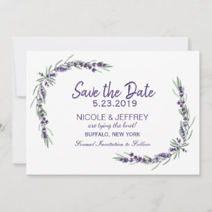 Save The Date Purple Lavender Lilac Flower Wedding Enregistrer l
