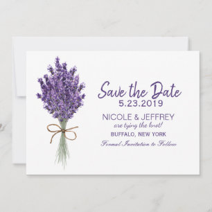 Save The Date Purple Lavender Lilac Flower Wedding Enregistrer l