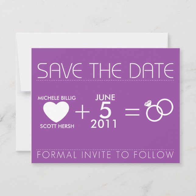 Save The Date Purple pour Michele (Devant)