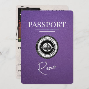 Save The Date Purple Reno Passeport Enregistrer La Date