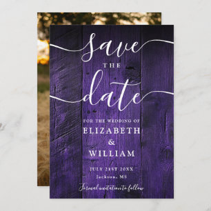 Save The Date Purple Rustic Grange Boho Chic Photo Mariage