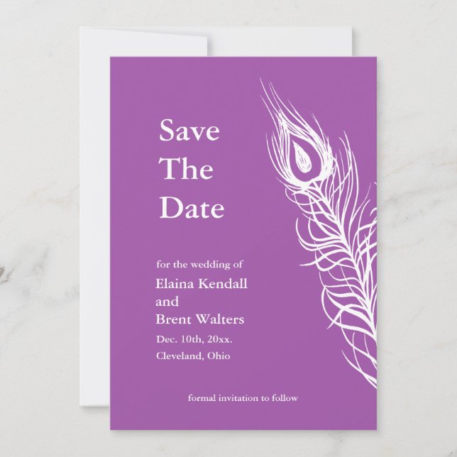 Save The Date Purple Shake your Tail Feathers Enregistrer la dat (Devant)