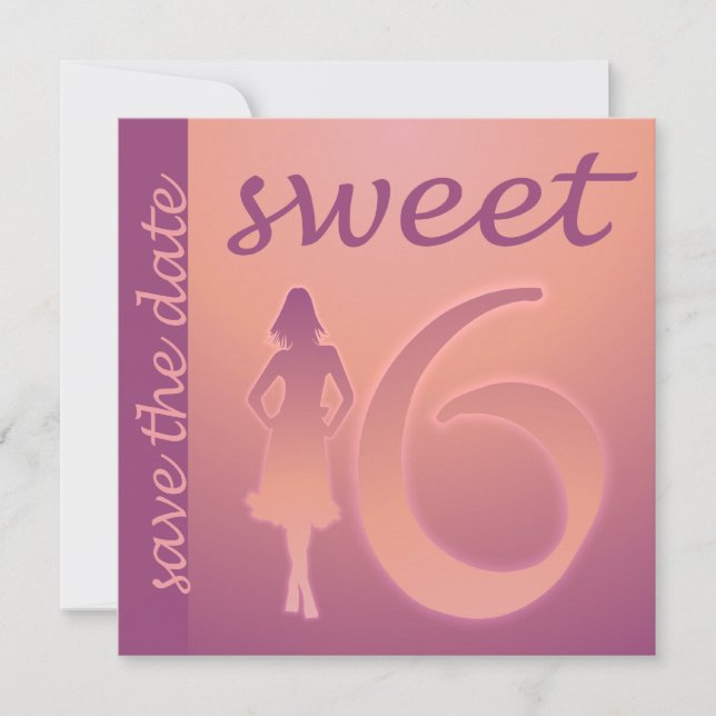Save The Date Purple Sweet 16 Enregistrer la date (Devant)