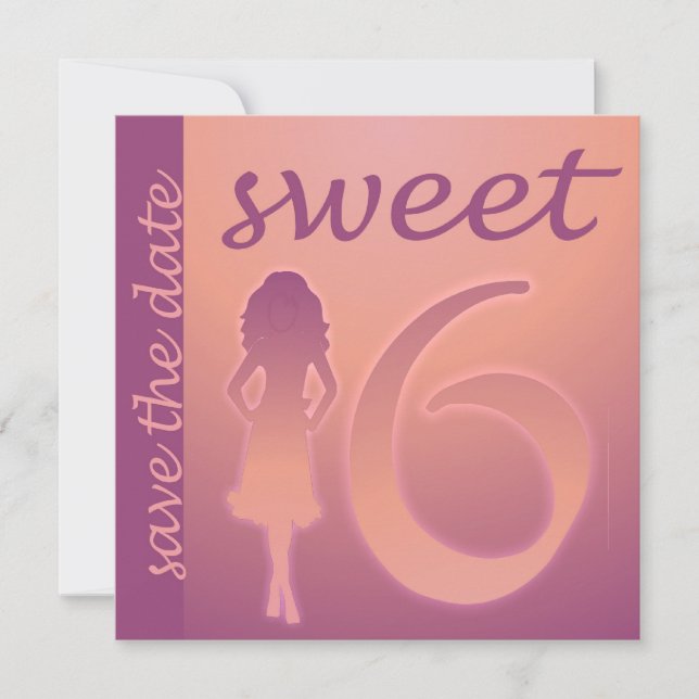 Save The Date Purple Sweet 16 Enregistrer la date (Devant)