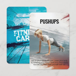 Save The Date Pushups Fitness Card avec Blue Backing