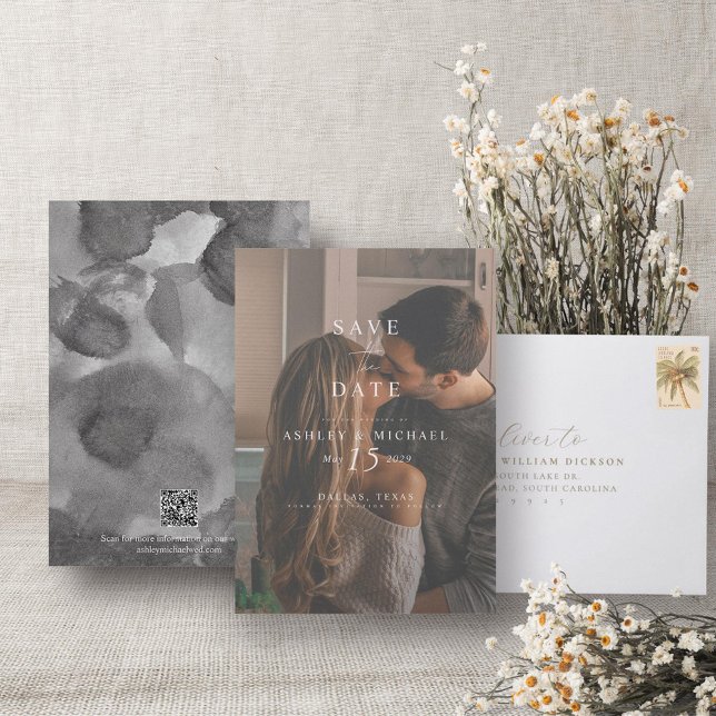 Save The Date QR Code Elegant Photo Mariage Website (QR Code Save the Date!)