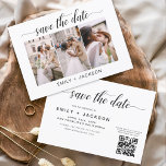 Save The Date QR Code - Enregistrer la date 3 Photo Elégant Mode<br><div class="desc">QR Code - Paysage moderne et élégant Horizontal Trois (3) Photo Enregistrer la date Magnet Mariage avec typographie manuscrite. L'aimant d'invitation de date inclut la typographie de script et le design chic et simple auquel vous pouvez ajouter votre photo de fiançailles customisée à.</div>