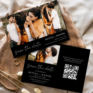 Save The Date QR Code moderne Enregistrer la date 4 Photo Elegan