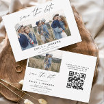 Save The Date QR Code moderne Enregistrer la date 4 Photo Elegan<br><div class="desc">Paysage moderne et élégant Horizontal Four (4) Photo QR Code Enregistrer la date Mariage Magnet avec typographie de script lettrée à la main. L'aimant d'invitation de date inclut la typographie de script et le design chic et simple auquel vous pouvez ajouter votre photo de fiançailles customisée à.</div>
