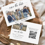 Save The Date QR Code moderne Enregistrer la date 4 Photo Elegan<br><div class="desc">Paysage moderne et élégant Horizontal Four (4) Photo QR Code Enregistrer la date Mariage Magnet avec typographie de script lettrée à la main. L'aimant d'invitation de date inclut la typographie de script et le design chic et simple auquel vous pouvez ajouter votre photo de fiançailles customisée à.</div>