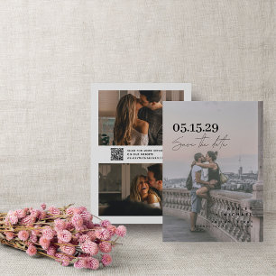 Save The Date QR Code Moderne Vellum Overlay Script 3 Photo