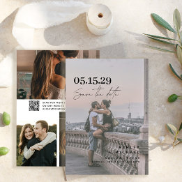 Save The Date QR Code Moderne Vellum Overlay Script 4 Photo