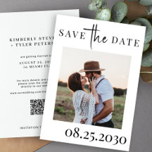 QR CODE typographie moderne mariage photo