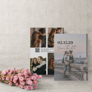 Save The Date QR Code Vellum Overlay Modern Script 5 Photo
