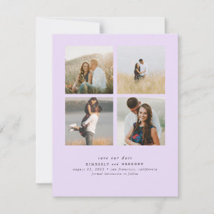 Save The Date Quatre photos élégantes, simples et mignonnes, sau