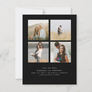 Save The Date Quatre photos élégantes, simples et mignonnes, sau