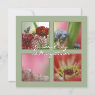 Save The Date Quatre Photos Florales Colorées