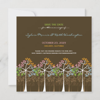 Save The Date Quatre Saisons Arbres Bois Mariage Sauvez La Date