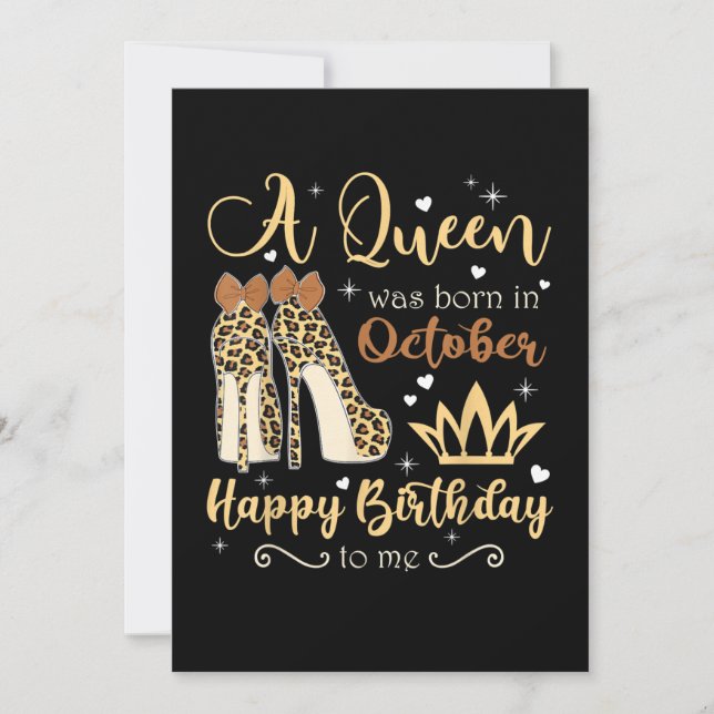 Save The Date Queen October Girl Birthday (Devant)