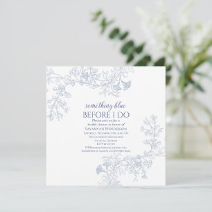 Save The Date Quelque chose de bleu Elegant nuptiale douche Invi