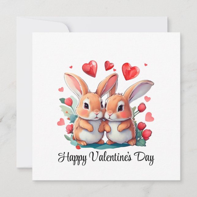 Save The Date Quelques lapins d'aquarelle amusants (Devant)