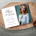 Save The Date Quinceañera Enregistrer La Date Sweet 15 Photo<br><div class="desc">Quinceañera 15th Birthday Invitation Enregistrer le script Date blanc carte photo. Convient également pour Sweet 16 ou fête de graduation!</div>