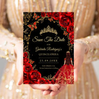 Quinceanera Noir Rouge Or