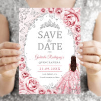 Quinceanera Rose Argent Floral