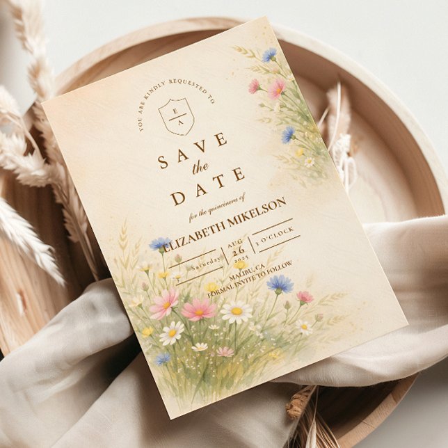 Save The Date Quinze ans de prairie dorée aux fleurs sauvages (Créateur téléchargé)
