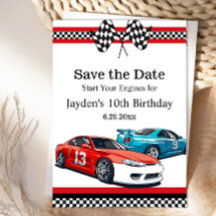 Race Car Anniversaire, Enregistrer la date