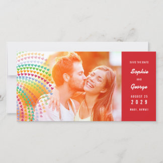Save The Date Rainbow Hearts Sprinkies Photo Enregistrer La Date