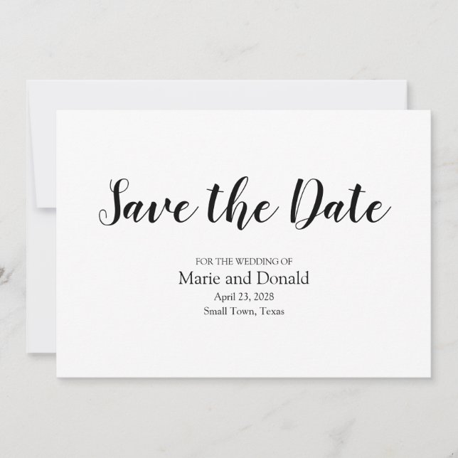 Save The Date Rayures Classiques Noir et Blanc (Devant)
