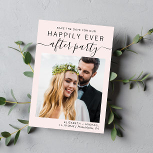 Save The Date Réception de mariage moderne photo rose