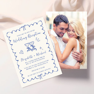 Save The Date Réception de mariage photo cadre ondulé fantaisist